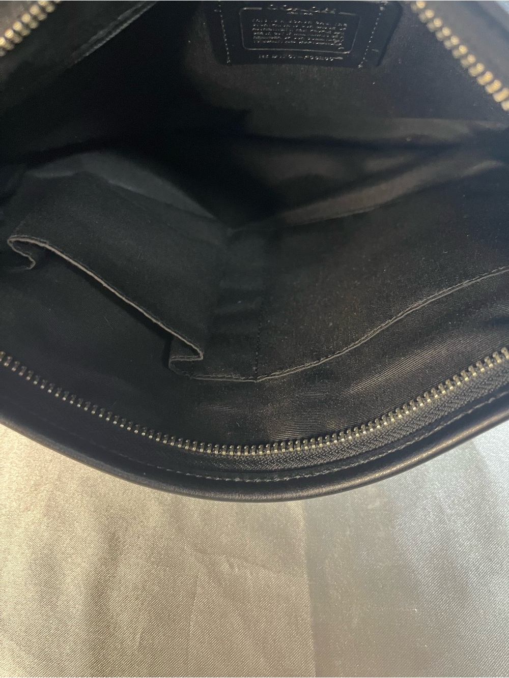 Coach Signature File Crossbody Bag F32203 Charcoal Black Jacquard Leather Trim - Picture 13 of 16